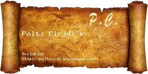 Peltz Cirjék névjegykártya